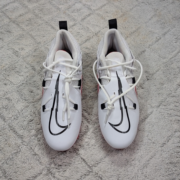 Nike Alpha Menace Elite 3 Pro Football Cleats White Red Mens 10.5 CT6649-103 New main image 4